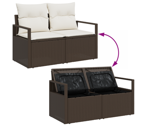 10 Gabalu Dārza Dīvānu Komplekts Ar Spilveniem Brūnā Poli Rotangpalma Vidaxl