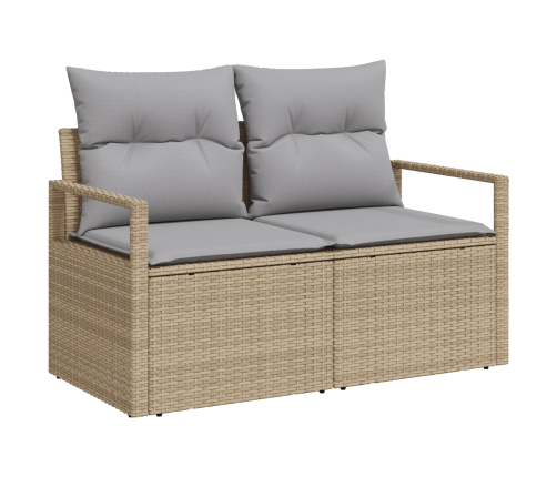 10 Gabalu Dārza Dīvānu Komplekts Ar Spilveniem Bēšā Poliratanā Vidaxl