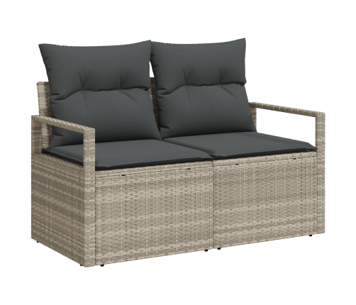 10 Daļu Dārza Dīvānu Komplekts Ar Spilveniem Gaiši Pelēks Polietilēna Rotangpalma Vidaxl