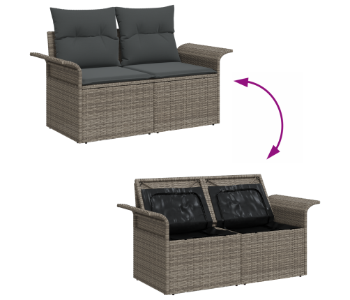 10 Gab Dārza Dīvānu Komplekts Ar Spilveniem Pelēks Poliratanas Vidaxl