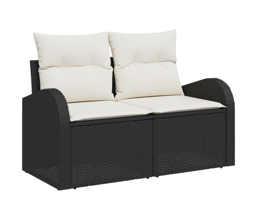 11 Gabalu Dārza Dīvānu Komplekts Ar Spilveniem Melnā Poli Rotangpalmas Vidaxl