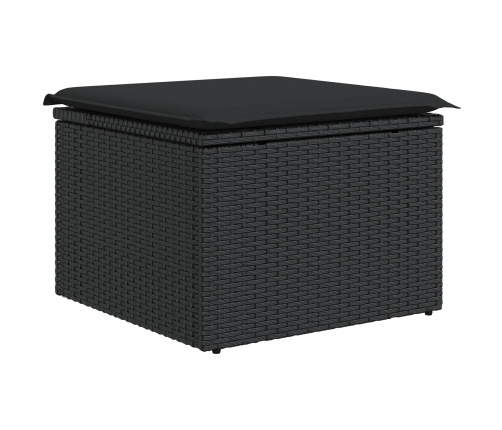 6 Gabalu Dārza Dīvānu Komplekts Ar Spilveniem Melnā Poliratanā Vidaxl