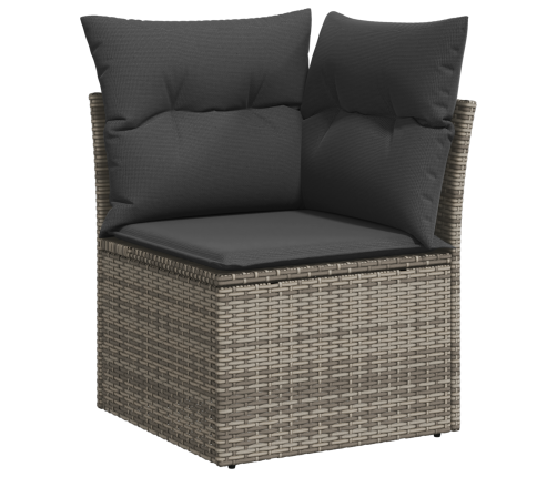 11 Gab. Dārza Sofa Komplekts Ar Spilveniem Pelēkā Polietilēna Rotangpalma Vidaxl
