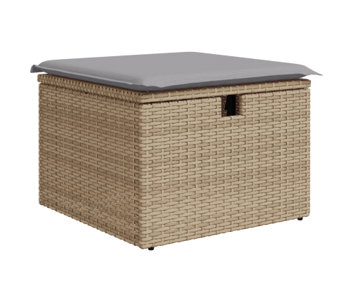 7 Gabalu Dārza Dīvānu Komplekts Ar Spilveniem Bēšs Poli Rotangpalma Vidaxl