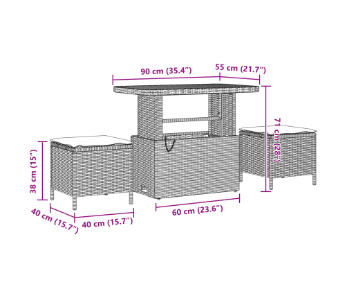 8 Gabalu Dārza Dīvānu Komplekts Ar Spilveniem Bēšā Krāsā, Poli Rotangpalma, Akācija Vidaxl