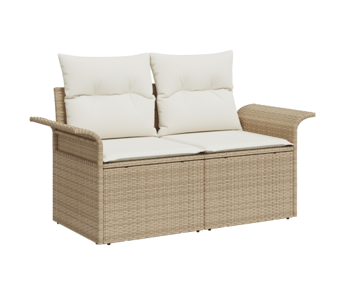 10 Daļu Dārza Dīvānu Komplekts Ar Spilveniem Bēšā Poli Rotangpalmas Akācijas Vidaxl