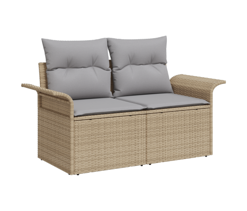 11 Gabalu Dārza Dīvānu Komplekts Ar Spilveniem Bēša Poli Rotangpalma Akācija Vidaxl