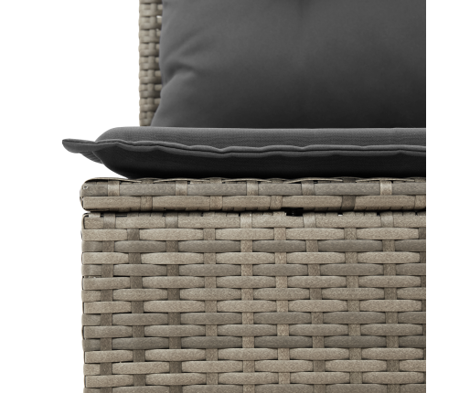 11 Gabalu Dārza Dīvānu Komplekts Ar Spilveniem Pelēkā Poli Rotangpalma Acācijas Vidaxl