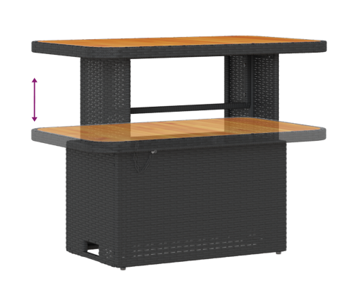 10 Daļu Dārza Dīvānu Komplekts Ar Spilveniem Melnā Poli Rotangpalmas Akācijā Vidaxl