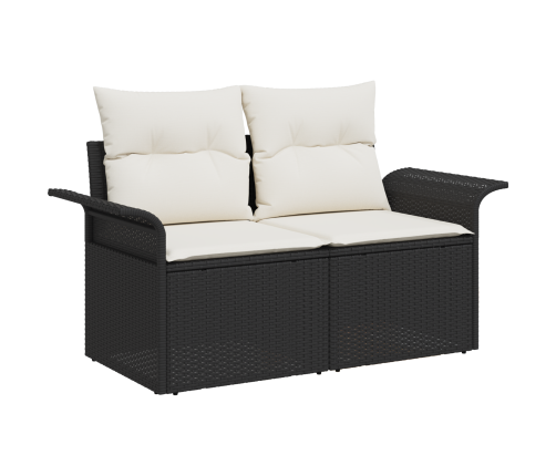 10 Daļu Dārza Dīvānu Komplekts Ar Spilveniem Melnā Poli Rotangpalmas Akācijā Vidaxl