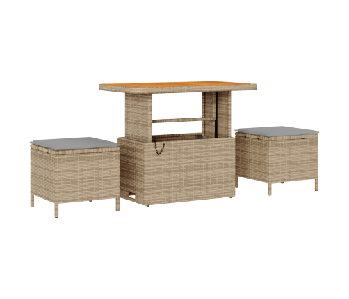 8 Daļu Dārza Dīvānu Komplekts Ar Spilveniem Bēšs Poli Rotangpalma Akācija Vidaxl