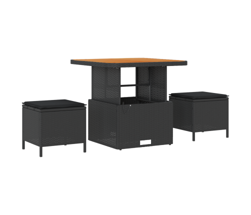 10 Daļu Dārza Dīvānu Komplekts Ar Spilveniem Melnā Polietilēna Rotangpalma Vidaxl