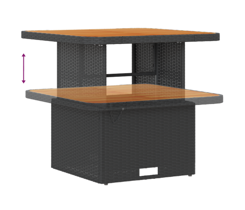 12 Gabalu Dārza Dīvānu Komplekts Ar Spilveniem, Melnais Poliratanas Un Akāciju Vidaxl