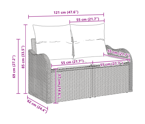 12 Daļu Dārza Dīvānu Komplekts Ar Spilveniem Bēšs Poliratanas Akācija Vidaxl