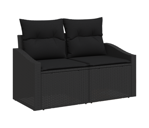 11 Daļu Dārza Dīvānu Komplekts Ar Spilveniem Melnā Poli Rotangpalma Akācijā Vidaxl