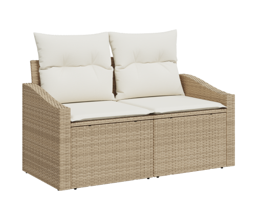 12 Gabalu Dārza Dīvānu Komplekts Ar Spilveniem Bēšs Polietilēna Rotangpalma Akācija Vidaxl