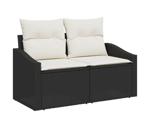 12 Detaļu Dārza Dīvānu Komplekts Ar Spilveniem Melns Poliratanis Acacia Vidaxl