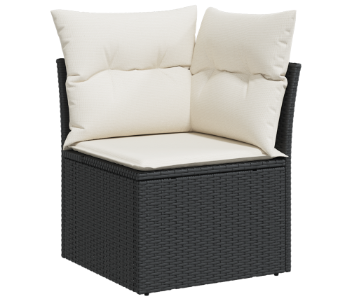 12 Daļu Dārza Dīvānu Komplekts Ar Spilveniem Melns Poli Ratanīts Akācija Vidaxl