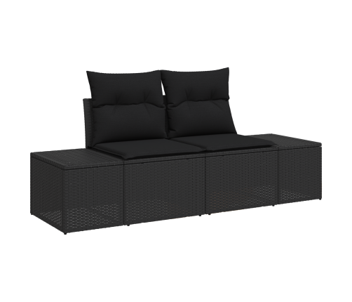 10 Gabalu Dārza Dīvāna Komplekts Ar Spilveniem Melnais Poli-Ratans Vidaxl