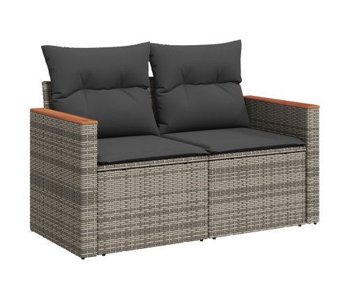 8 Daļu Dārza Dīvānu Komplekts Ar Spilveniem Pelēks Poli Rotangpalma Akācija Vidaxl