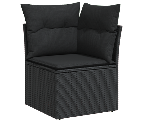 10 Daļu Dārza Dīvānu Komplekts Ar Spilveniem Melns Poliratanis Akācija Vidaxl