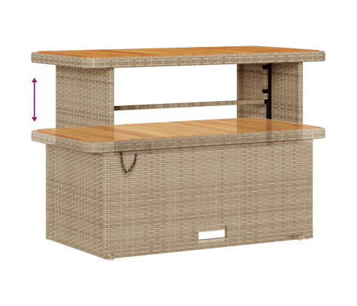 10 Daļu Dārza Dīvānu Komplekts Ar Spilveniem, Bēšs, Poli Rotangpalma, Akācija Vidaxl