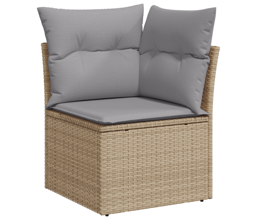 12 Gabalu Dārza Dīvānu Komplekts Ar Spilveniem Bēšā Poli Rotangpalmas Akācijas Vidaxl