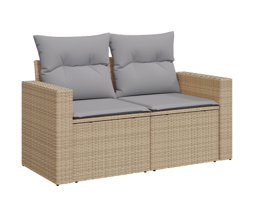 10 Gabalu Dārza Dīvānu Komplekts Ar Spilveniem Bēšs Poli Ratanas Akācijas Vidaxl