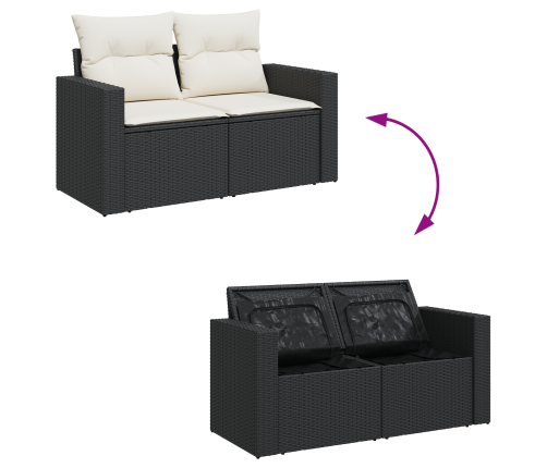 10 Daļu Dārza Dīvānu Komplekts Ar Spilveniem Melnais Poli Rotangpalma Akācija Vidaxl