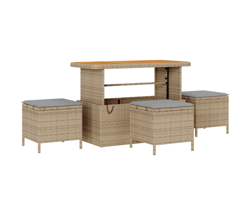 10 Gab. Dārza Sofa Komplekts Ar Spilveniem Bēšs Poli Ratanā Akācijas Koks Vidaxl