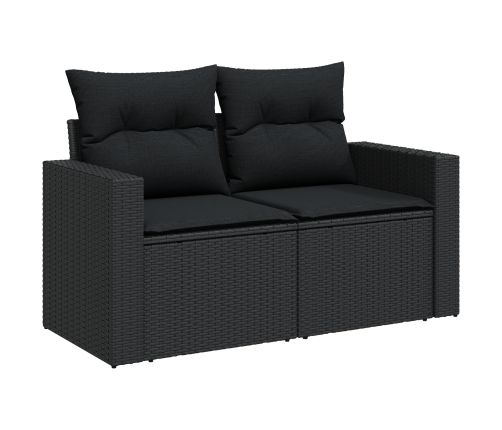 13 Daļu Dārza Dīvānu Komplekts Ar Spilveniem Melnā Polietilēna Rotangpalmas Akācija Vidaxl