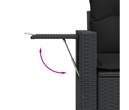 10 Daļu Dārza Dīvānu Komplekts Ar Spilveniem Melnā Poli Rotangpalmas Akācija Vidaxl