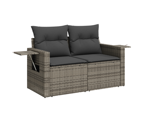 10 Gabalu Dārza Dīvānu Komplekts Ar Spilveniem Pelēkā Poliestera Rotangpalmas Akācijā Vidaxl