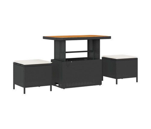 10 Daļu Dārza Dīvānu Komplekts Ar Spilveniem Melnā Krāsā Poli Rotangpalma Akācija Vidaxl