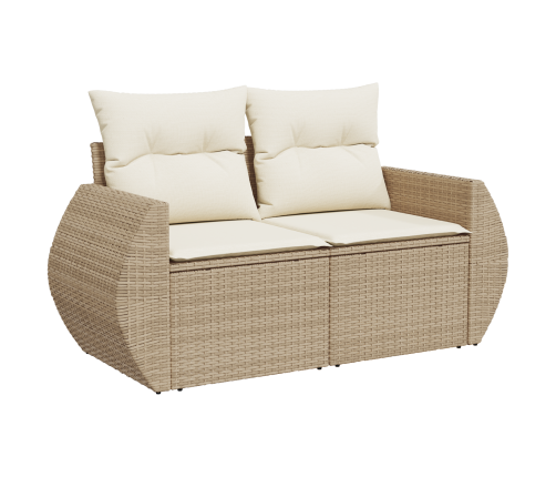 13 Daļu Dārza Dīvānu Komplekts Ar Spilveniem Bēšs Polietilēna Rotangpalma Akācija Vidaxl