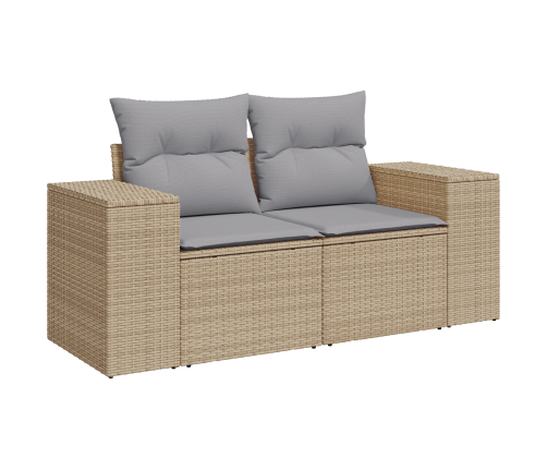 10 Gabalu Dārza Dīvānu Komplekts Ar Spilveniem Bēšs Poliratanas Akācija Vidaxl