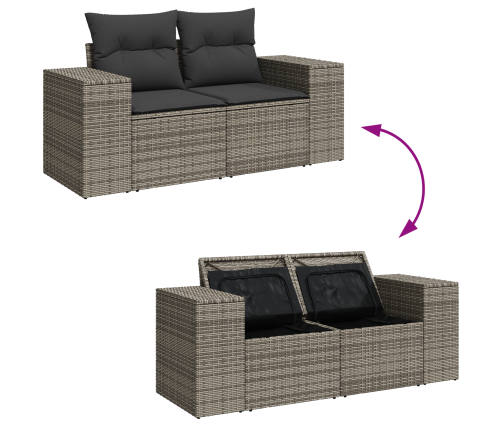 10 Gabalu Dārza Dīvānu Komplekts Ar Spilveniem Pelēkā Polirotangā Akācijā Vidaxl