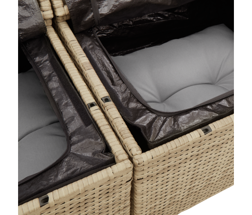 8 Gabalu Dārza Dīvānu Komplekts Ar Spilveniem Bēšs Poli Rotangpalma Akācija Vidaxl