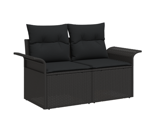 8 Gabalu Dārza Dīvānu Komplekts Ar Spilveniem Melnā Poliratan(Ta) Akācijā Vidaxl