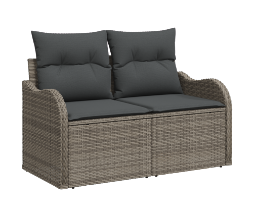 9 Daļu Dārza Dīvānu Komplekts Ar Spilveniem Pelēkā Poliratanā Vidaxl