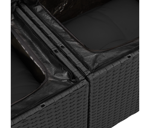 13 Daļu Dārza Dīvānu Komplekts Ar Spilveniem Melnā Polietilēna Rotangpalmas Akācijā Vidaxl