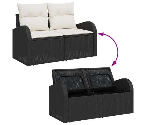 13 Daļu Dārza Dīvānu Komplekts Ar Spilveniem Melnā Poli Rotangpalmas Akacijā Vidaxl