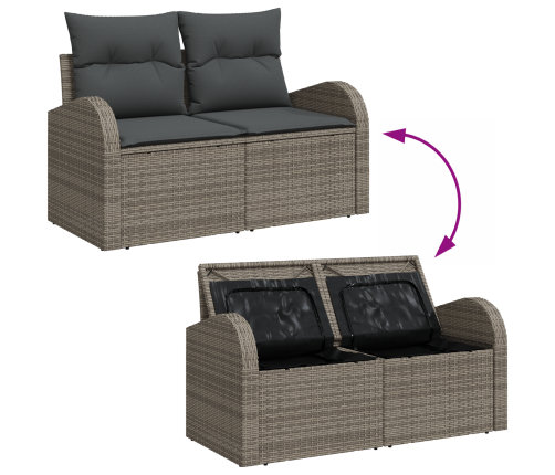 13 Daļu Dārza Dīvānu Komplekts Ar Spilveniem Pelēks Poli Rotangpalma Akācija Vidaxl