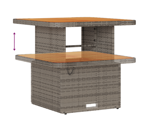 13 Daļu Dārza Dīvānu Komplekts Ar Spilveniem Pelēkam Poli Rattan Akācijas Vidaxl