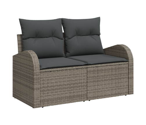 13 Daļu Dārza Dīvānu Komplekts Ar Spilveniem Pelēks Poli Rotangpalma Acācija Vidaxl