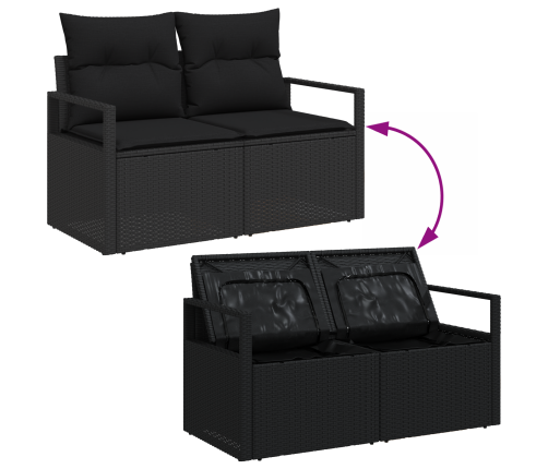 12 Daļu Dārza Dīvānu Komplekts Ar Spilveniem Melnā Poli Rattan Akācijā Vidaxl