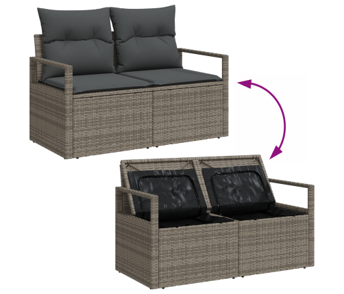 12 Daļu Dārza Dīvānu Komplekts Ar Spilveniem Pelēks Poli Rattan Akācija Vidaxl