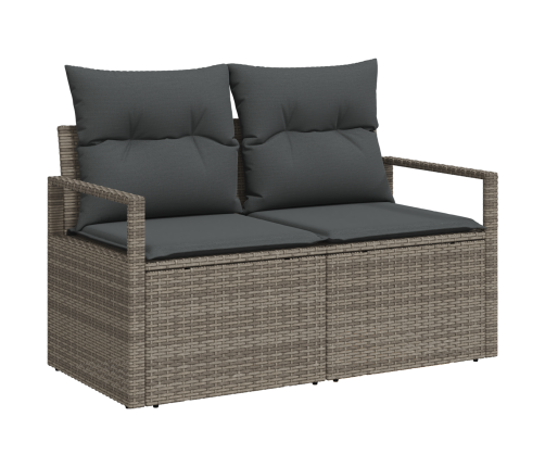 12 Gabalu Dārza Dīvānu Komplekts Ar Spilveniem Pelēks Polietilēna Rotangpalma Akācija Vidaxl