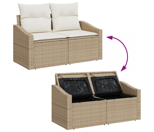 12 Gabalu Dārza Dīvānu Komplekts Ar Spilveniem Bēša Polirotangpalma Akācija Vidaxl