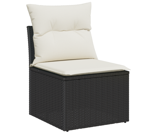 13 Daļu Dārza Dīvānu Komplekts Ar Spilveniem Melns Poli Rotangpalma Akācija Vidaxl